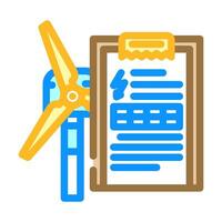 Energie Forschung Wind Turbine Farbe Symbol Vektor Illustration