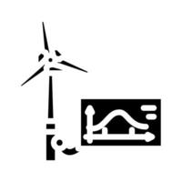 Energie Effizienz Wind Turbine Glyphe Symbol Vektor Illustration