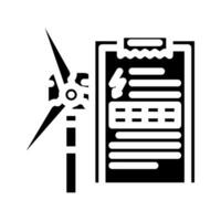 Energie Forschung Wind Turbine Glyphe Symbol Vektor Illustration