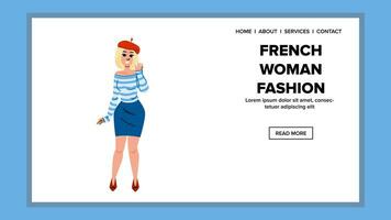 flicka franska kvinna mode vektor