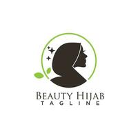 Schönheit Hijab Design Logo Vektor Illustration Idee Konzept
