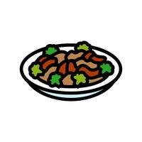 nötkött och broccoli kinesisk kök Färg ikon vektor illustration