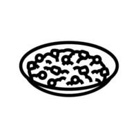 gebraten Reis Chinesisch Küche Linie Symbol Vektor Illustration