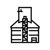 Silo Biomasse Linie Symbol Vektor Illustration