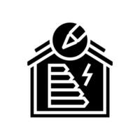 Energie effizient Gebäude Design Glyphe Symbol Vektor Illustration