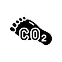 Fußabdruck Kohlenstoff Glyphe Symbol Vektor Illustration