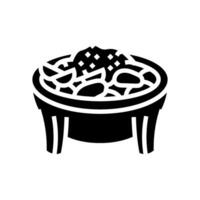 Molcajete Mexikaner Küche Glyphe Symbol Vektor Illustration