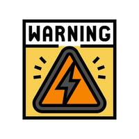hög Spänning varning elektrisk rutnät Färg ikon vektor illustration