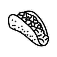 Tacos Mexikaner Küche Linie Symbol Vektor Illustration
