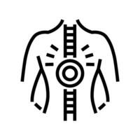 Rückenschmerzen Osteoporose Symptom Linie Symbol Vektor Illustration