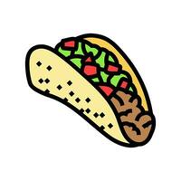 tacos mexikansk kök Färg ikon vektor illustration