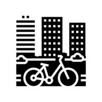 Fahrrad freundlich Infrastruktur Grün Glyphe Symbol Vektor Illustration