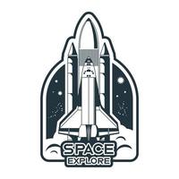 Space Shuttle Start Emblem vektor