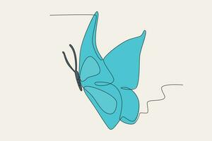 ein Blau Schmetterling fliegt schön vektor