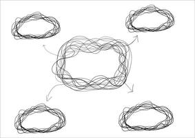 abstrakt und einfach einfach Linie von Start zu Ende Vektor Illustration set.continuous einer Linie Zeichnung.