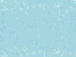 Weihnachten Schneeflocke. Winter Grenze, Schnee Nacht. fallen Schneeflocken auf Blau Hintergrund. Schneefall Vektor Illustration