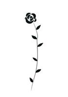 Hand gezeichnet Rose Blume. Rose Silhouette. Vektor Illustration