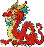 Karikatur Chinesisch Drachen Fantasie Charakter vektor