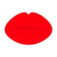 sexig röd kvinna mun på en vit bakgrund. kyss formad mun är bra för en kärlek logotyp. vektor