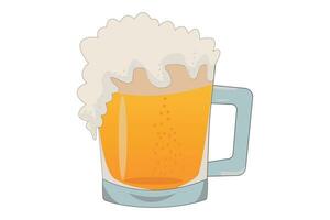 Becher mit Bier. Bier Becher mit Schaum.bunt Ausführung, Brille von Bier. Bar, Kneipe Symbol, Bier Festival, Logo Illustration. Vektor Grafik.