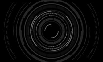 hud Sci-Fi Kreis Schnittstelle Bildschirm Aussicht Weiß geometrisch Design virtuell Wirklichkeit futuristisch Technologie kreativ Anzeige auf schwarz Vektor