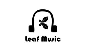 blad musik logotyp. de logotyp är en kombination av bilder av löv och hörlurar, Begagnade för företag logotyper, märken och andra vektor