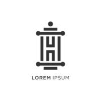 Gesetz mit Brief h Design Logo Vektor Illustration Idee Konzept
