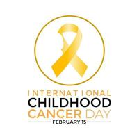 internationell barndom cancer dag är observerats varje år på februari 15. hälsa medvetenhet av barn. vektor illustration .