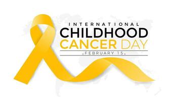 International Kindheit Krebs Tag ist beobachtete jeder Jahr auf Februar 15. Gesundheit Bewusstsein von Kinder. Vektor Illustration .