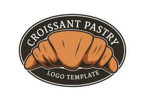 Croissant Gebäck Logo Design Vorlage vektor