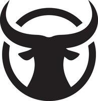 tjur horn vektor silhuett svart Färg, en tjur horn ikon vektor