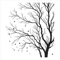 minimal Herbst nackt Baum Vektor Silhouette