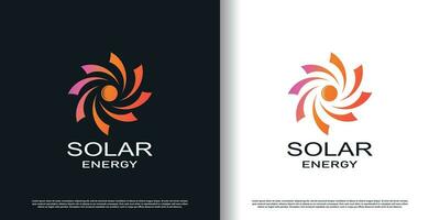 Solar- Energie Logo Design mit kreativ Konzept Prämie Vektor