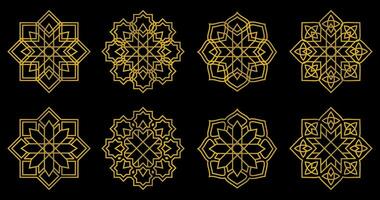 einfach Luxus Dekoration Mandala Design Hintergrund, islamisch aufwendig Vektor im Gold Farbe. Design zum Poster Ornamente, Banner, Gruß Karten, Sozial Medien, Netz.