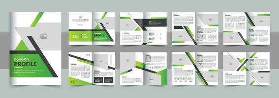 korporativ Unternehmen Profil Broschüre, minimal Geschäft Portfolio Broschüre Design, jährlich Bericht, 16 Seite minimalistisch eben geometrisch Geschäft Broschüre Design vektor