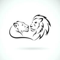 manlig lejon och kvinna lejon design på vit bakgrund. vild djur. lejon logotyp eller ikon. lätt redigerbar skiktad vektor illustration.