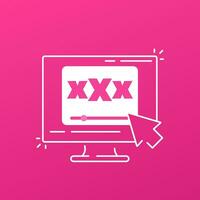 xxx video innehåll vektor ikon