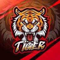 Tiger-Esport-Maskottchen-Logo-Design vektor