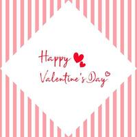 Valentinstag Tag Gruß Karte mit Herzen auf Rosa Streifen Hintergrund. vektor