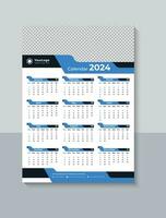 modern 2024 einer Seite Mauer Kalender Design, Geschäft einer Seite Kalender 2024 Vorlage, kostenlos herunterladen vektor
