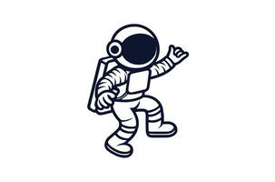 Astronaut Charakter Symbol Illustration. Wissenschaft Technologie Symbol Konzept isoliert Prämie Vektor. eben Karikatur Stil vektor