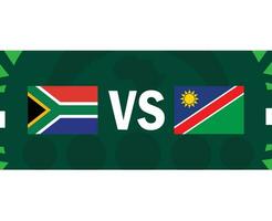 söder afrika och namibia afrikansk flaggor nationer 2023 grupp e lag länder afrikansk fotboll symbol logotyp design vektor illustration