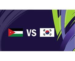 Jordanie und Korea Republik asiatisch Flaggen Nationen 2023 Gruppe e Teams Länder asiatisch Fußball Symbol Logo Design Vektor Illustration