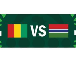 guinea och gambia afrikansk flaggor nationer 2023 grupp c lag länder afrikansk fotboll symbol logotyp design vektor illustration