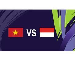 vietnam och indonesien asiatisk flaggor nationer 2023 grupp d lag länder asiatisk fotboll symbol logotyp design vektor illustration