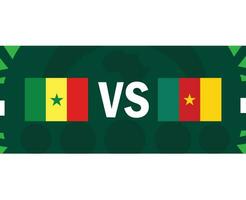 senegal och cameroon afrikansk flaggor nationer 2023 grupp c lag länder afrikansk fotboll symbol logotyp design vektor illustration