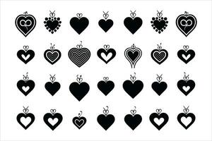 Valentinsgrüße Tag Liebe Herz Symbol Ionen einstellen Vektor