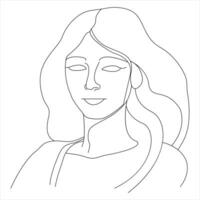 Single Linie kontinuierlich Zeichnung von Damen und Konzept International Damen Tag Gliederung Vektor Illustration