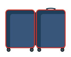 tömma öppen resväska, resa begrepp. tömma modern på hjul resväska redo för förpackning. framställning för de resa. vektor illustration.