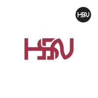 Brief hsn Monogramm Logo Design vektor